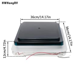 HWHONGRV 36x36CM/14" x 14" RV Camper Roof Ventilation Fan, 10 Blades 12V Manual Lift, Reversible, Manual Lift, with Smoke Cover