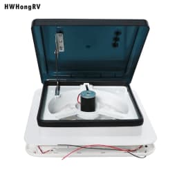 HWHONGRV 36x36CM/14" x 14" RV Camper Roof Ventilation Fan, 10 Blades 12V Manual Lift, Reversible, Manual Lift, with Smoke Cover