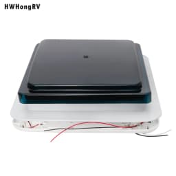 HWHONGRV 36x36CM/14" x 14" RV Camper Roof Ventilation Fan, 10 Blades 12V Manual Lift, Reversible, Manual Lift, with Smoke Cover