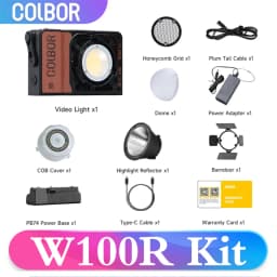 COLBOR W100R Kit 100W 2700-6500K RGBWW Led Video Light with Battery Built-in NFC for Camera Studio Photography Fill Lamp
