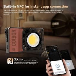 COLBOR W100R Kit 100W 2700-6500K RGBWW Led Video Light with Battery Built-in NFC for Camera Studio Photography Fill Lamp