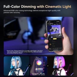 COLBOR W100R Kit 100W 2700-6500K RGBWW Led Video Light with Battery Built-in NFC for Camera Studio Photography Fill Lamp