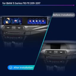 Junsun 21'' Dual Screen Car Radio Multimedia For BMW 5 Series F10 F11 2011-2016 Wireless CarPlay Andorid Auto Co-pilot Display