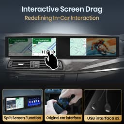 Junsun 21'' Dual Screen Car Radio Multimedia For BMW 5 Series F10 F11 2011-2016 Wireless CarPlay Andorid Auto Co-pilot Display