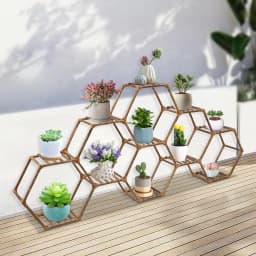 Plant Stand Wear-Resistant Large Wooden Plant Shelf Large Capacity Flowers Rack for Living Rooms/Foyers/Bedrooms/Balconies