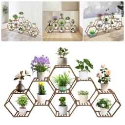 Plant Stand Wear-Resistant Large Wooden Plant Shelf Large Capacity Flowers Rack for Living Rooms/Foyers/Bedrooms/Balconies