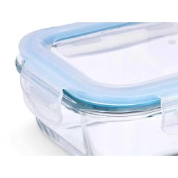 4-Piece Rectangular Borosilicate Lunch Box, Microwave Safe, 200-370-640-1000 Ml, Set of 4 Glass Containers