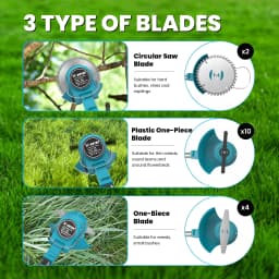 X-COTEC Lawn Trimmer, 21 V, 2 x 1.5Ah,60minute battery life, telescopic, three blades, for lawns, gardens and yards