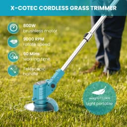 X-COTEC Lawn Trimmer, 21 V, 2 x 1.5Ah,60minute battery life, telescopic, three blades, for lawns, gardens and yards
