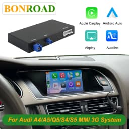 Bonroad Wireless Carplay Android Auto Retrofit Kits for Audi A4 B8 A5 Q5 2009-2015 Mirror Link Airplay Interface Decoder Box