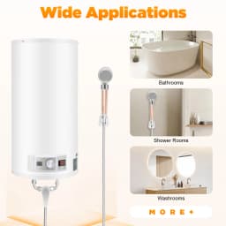 Electric Water Heater White Column 2000W Vertical Wall Mounted Shower Kit Temperature Control for Kitchen Bathroom