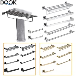 SUS 304 Stainless Steel Bathroom Accessories Wall Monted Toilet Showerroom Towel Rack Bathroom Set