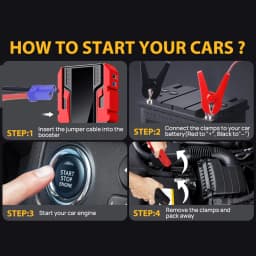 GKFLY Car Jump Starter 2000A/3000A Peak Power Bank 12V Car Booster Auto Emergency Starting Device Jump Start for Petrol Diesel