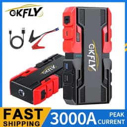 GKFLY Car Jump Starter 2000A/3000A Peak Power Bank 12V Car Booster Auto Emergency Starting Device Jump Start for Petrol Diesel