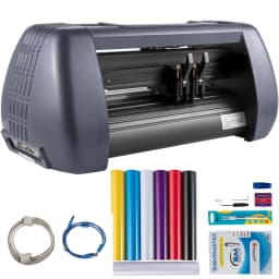 SucceBuy Vinyl Cutter Machine Computer Windows Software 3 Blades Pen Holder 14Inch 375MM Max Paper Feed Printer Cutting Plotter