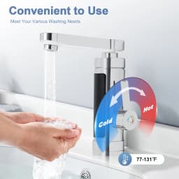 Electric Kitchen Faucet, 3000W Instant Heating, 360° Rotatable Spout, Stainless Steel & ABS, Hot & Cold Water