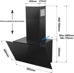 60cm Range Hood CycloneForce™ A++ Energy - Smart Delay Shutdown with Activated Carbon Duct/Ductless Mode (TouchSync Control)