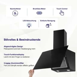 60cm Range Hood CycloneForce™ A++ Energy - Smart Delay Shutdown with Activated Carbon Duct/Ductless Mode (TouchSync Control)