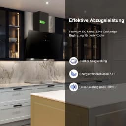 60cm Range Hood CycloneForce™ A++ Energy - Smart Delay Shutdown with Activated Carbon Duct/Ductless Mode (TouchSync Control)