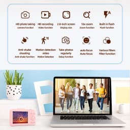 2.8 inch CCD HD 4K digital camera for Kids & students, portable and compact, perfect for family use