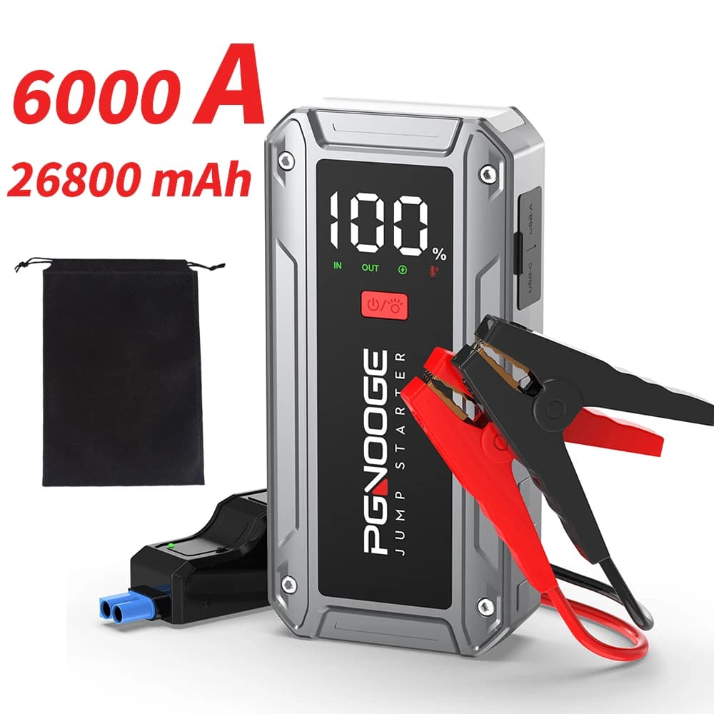PGNOOGE 6000A Car Jump Starter, 26800mAh Car Battery Jump Starter, 12V Battery Booster Jump Starter, Portable Battery For Cars