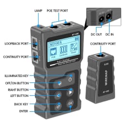 NOYAFA Network Cable Tester NF-488 Cable Tracker PoE Checker PoE Switch Online Test PoE Voltage Current Tester Loop-Back Test