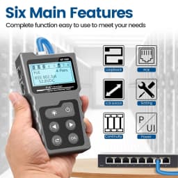NOYAFA Network Cable Tester NF-488 Cable Tracker PoE Checker PoE Switch Online Test PoE Voltage Current Tester Loop-Back Test
