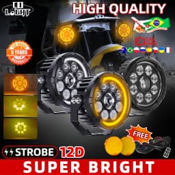 CO LIGHT offroad use Motorcycle 5 inch LED Work Light High Low Beam LED Auxiliary Lights Strobe 3500K 6500K For 4x4 Truck Dirt SUV 12V 24V