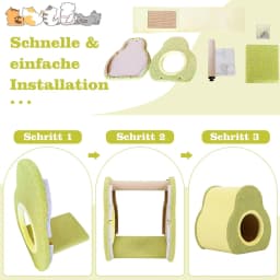 Cat Cave in Avocado Look, 2-in-1 Cat Bed & Jute Scratching Board, Cat Tent Cat Furniture Indoor, 35 x 33 x 40 cm