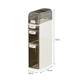 4 Tier Narrow Bathroom Storage Cabinet, Floor Cabinet with Toilet Paper Holder, Wheels, Bathroom Storage Organizer for Kitchen
