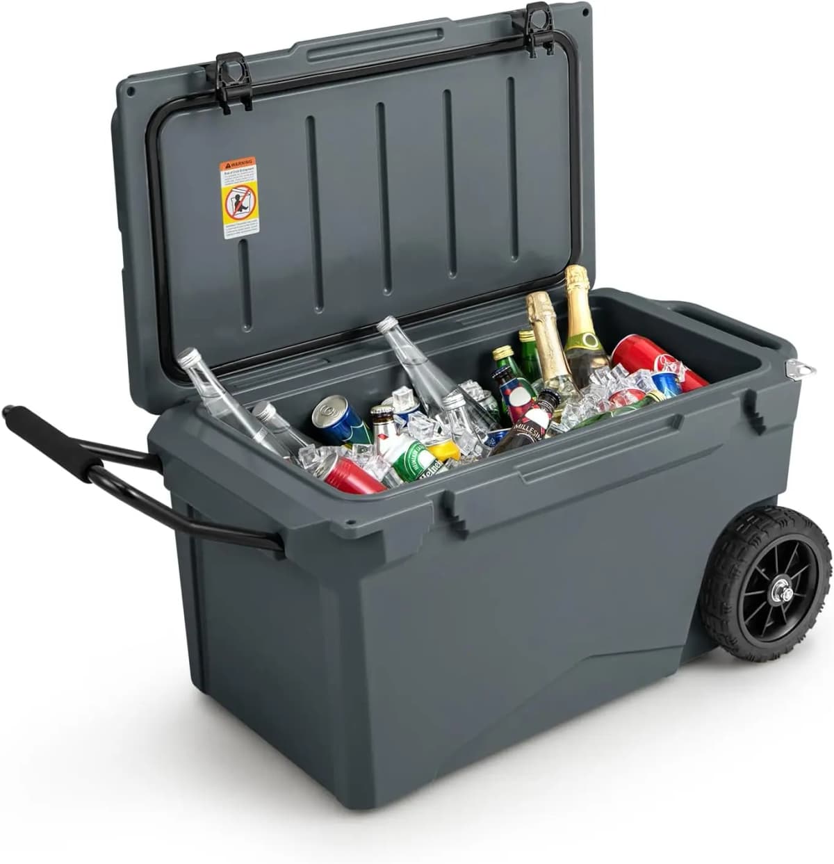 71L Insulated Box Portable Cool Box Grey , Heat Container with Bottle Opener and Drain System, Thermal Box Maximum Load 100 kg