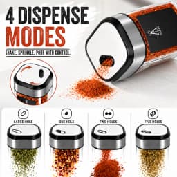 35pcs Spice Jars with 360° Rotating Lids, 120ml Glass Containers, 3 Adjustable Settings, Pantry Organizer for Herbs, Spices