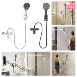 Bathroom Thermostatic Shower Mixer Tap Hot and Cold Bathroom Mixer Bathtub Faucet Set Wall for Home/Hotel Use Black/Silver