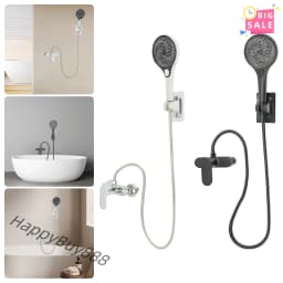 Bathroom Thermostatic Shower Mixer Tap Hot and Cold Bathroom Mixer Bathtub Faucet Set Wall for Home/Hotel Use Black/Silver