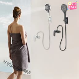 Bathroom Thermostatic Shower Mixer Tap Hot and Cold Bathroom Mixer Bathtub Faucet Set Wall for Home/Hotel Use Black/Silver