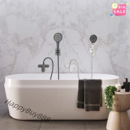 Bathroom Thermostatic Shower Mixer Tap Hot and Cold Bathroom Mixer Bathtub Faucet Set Wall for Home/Hotel Use Black/Silver