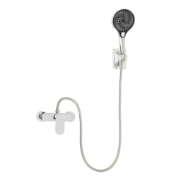 Bathroom Thermostatic Shower Mixer Tap Hot and Cold Bathroom Mixer Bathtub Faucet Set Wall for Home/Hotel Use Black/Silver
