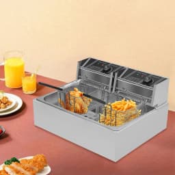 Single-cylinder Fryer 12 L 2 Baskets Stainless Steel 2 Heating Zones Independent Temperature Control