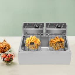 Single-cylinder Fryer 12 L 2 Baskets Stainless Steel 2 Heating Zones Independent Temperature Control