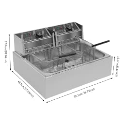 Single-cylinder Fryer 12 L 2 Baskets Stainless Steel 2 Heating Zones Independent Temperature Control