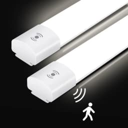 2-Pack 120CM LED Motion Sensor Batten Light, 36W 4000LM IP65 Waterproof, 4000K Neutral White for Garage, Kitchen, Workshop