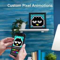 Divoom Pixoo Digital Photo Frame Alarm Clock with LED Pixel Art Display, Neon Light Decor, Smart Gift for New Year & Gamers