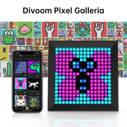 Divoom Pixoo Digital Photo Frame Alarm Clock with LED Pixel Art Display, Neon Light Decor, Smart Gift for New Year & Gamers