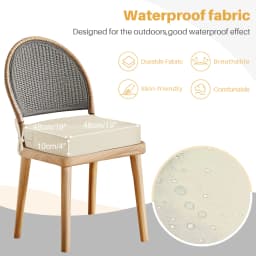 Outdoor Seat Cushion Waterproof Chair Cushions for Patio Furniture with Removable Cover High Resilience Foam Sofa Chair Cushion