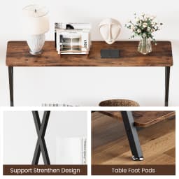 Console Table Sofa Tables Narrow Entryway Table with Shelf and Metal Frame Behind Couch Table for Hallway Foyer Bedroom