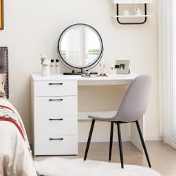 Desk with 4 Drawers,Computer Desk,Small Children's Desk,Modern Office Table,PC Table for Bedroom,Study,110 x 60 x 76cm
