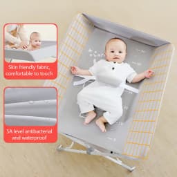 Baby Changing Table with Wheels Adjustable Height Folding Diaper Station with Nursery Organizer Storage Rack For Newborn Infant