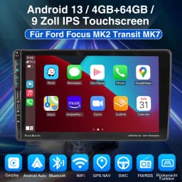 ESSGOO Android 13 9" Car Stereo Radio For Ford Transit MK7 FOCUS MK2 Carplay Android Auto 64G USB GPS Navigation WiFi BT FM RDS