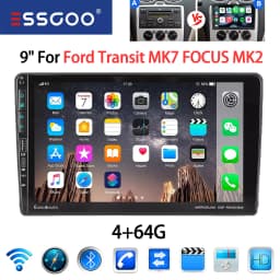 ESSGOO Android 13 9" Car Stereo Radio For Ford Transit MK7 FOCUS MK2 Carplay Android Auto 64G USB GPS Navigation WiFi BT FM RDS