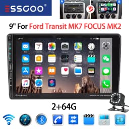 ESSGOO Android 13 9" Car Stereo Radio For Ford Transit MK7 FOCUS MK2 Carplay Android Auto 64G USB GPS Navigation WiFi BT FM RDS